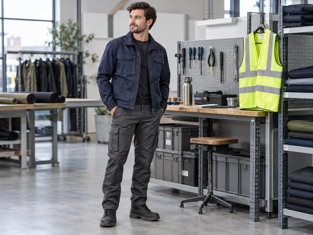 Utility workwear and a high-visibility vest